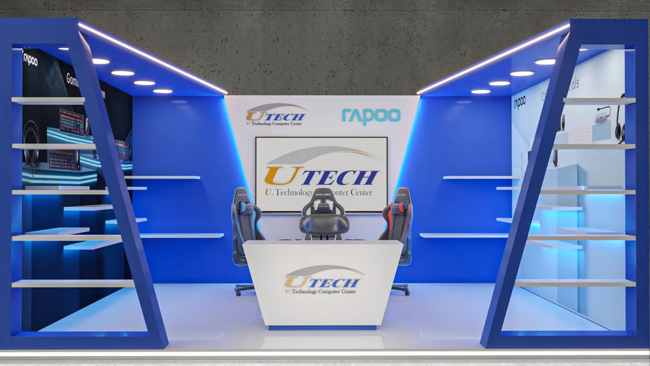 3D render of the UTECH exhibition stand designed by KO DESIGN